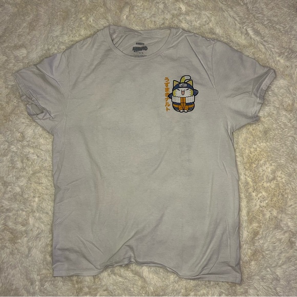 Naruto cat T-shirt large print on front small on front used once or twice Large - Picture 3 of 5